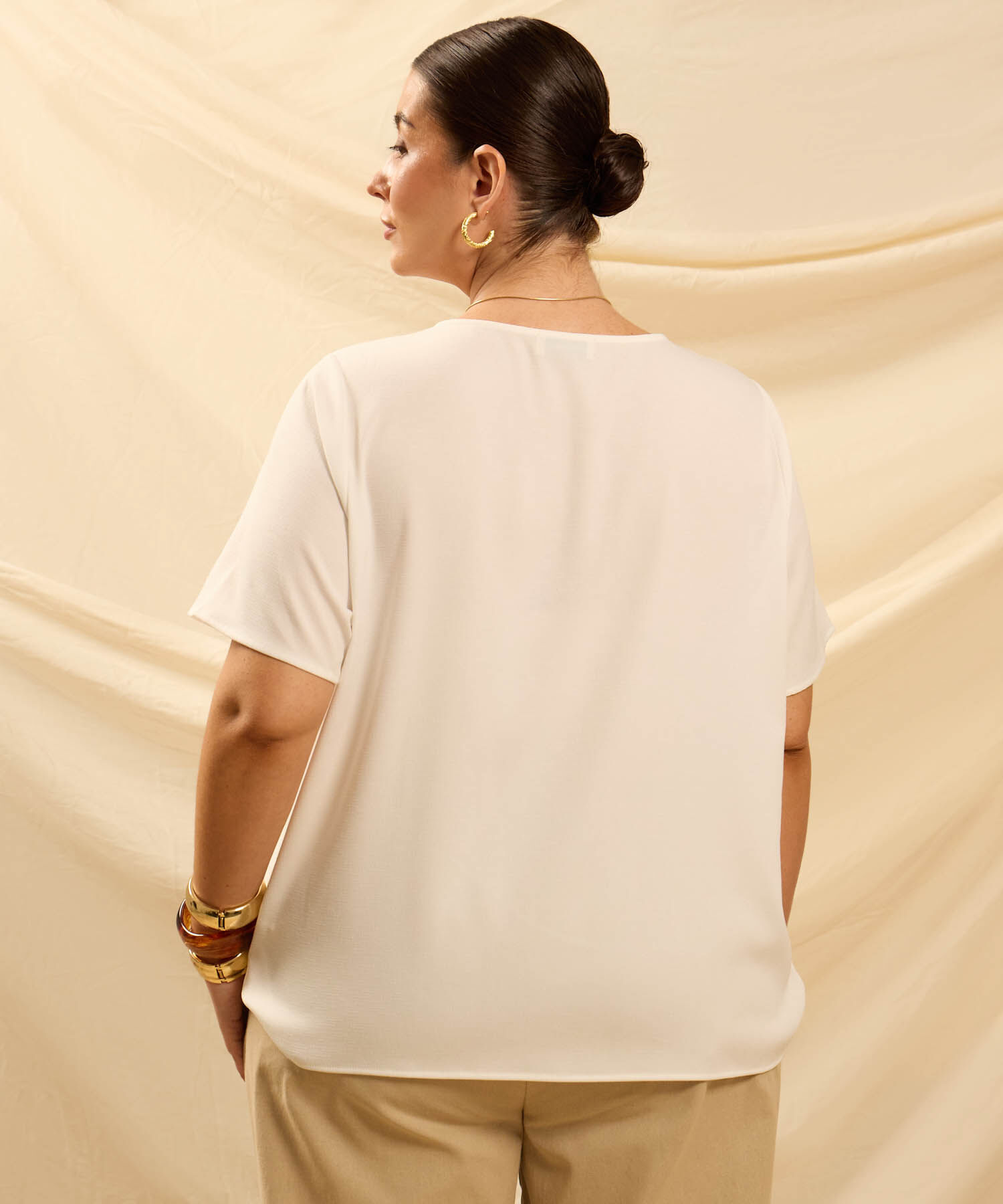 Blusa Unicolor Para Mujer Curvy