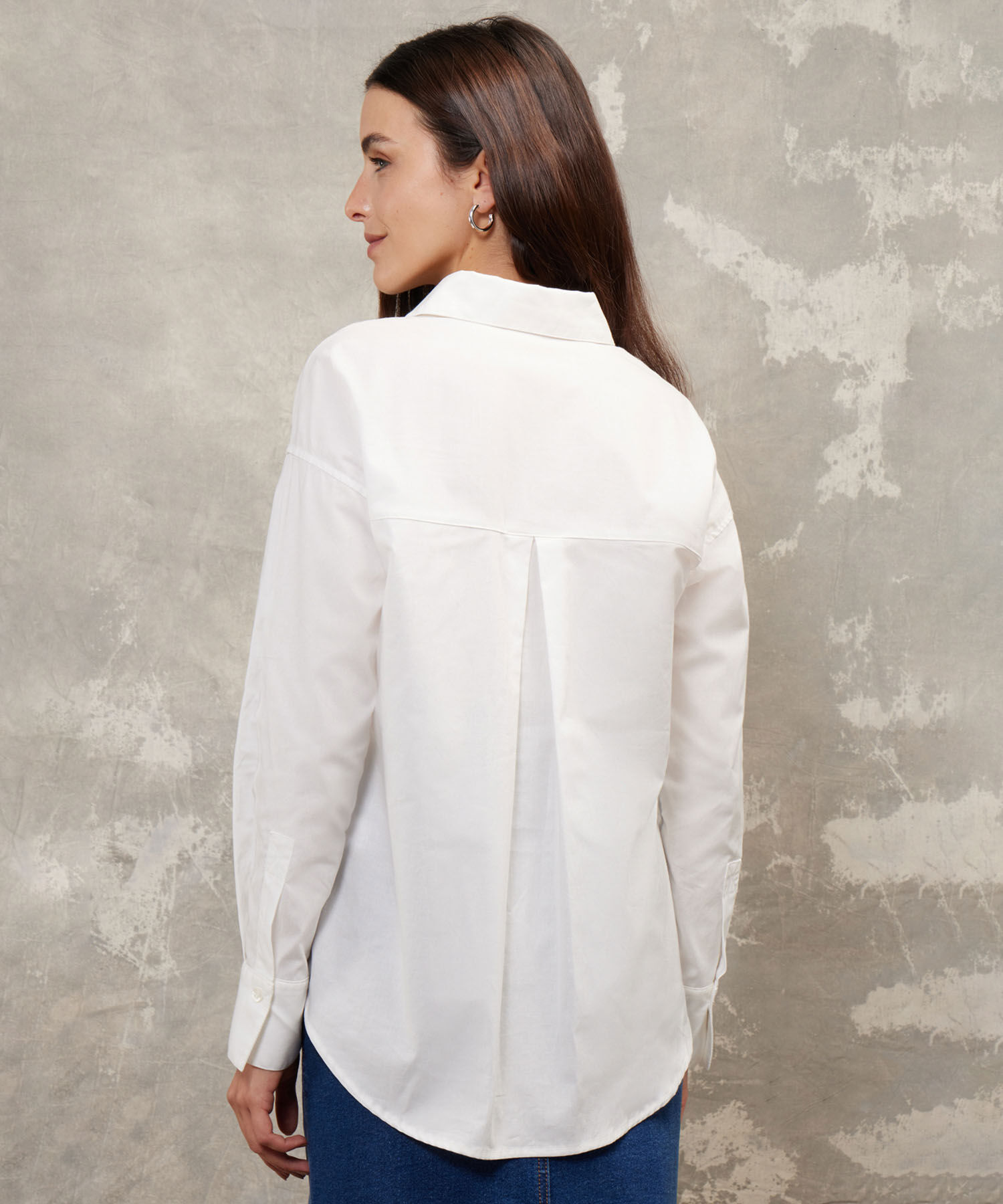 Camisa Unicolor Con Pedrería