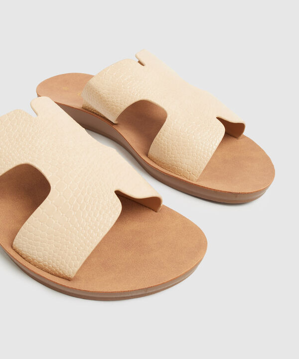 Sandalias Planas Grabado Culebra Mujer