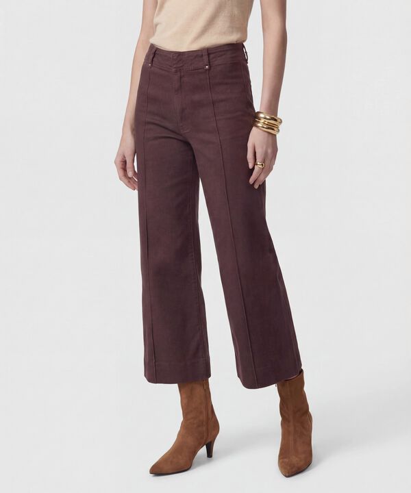 Jeans Culotte Con Costuras Frontales Mujer image number null