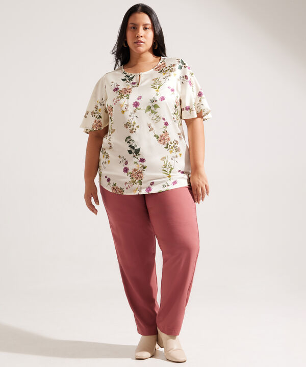 Blusa Manga Corta con Estampado image number null