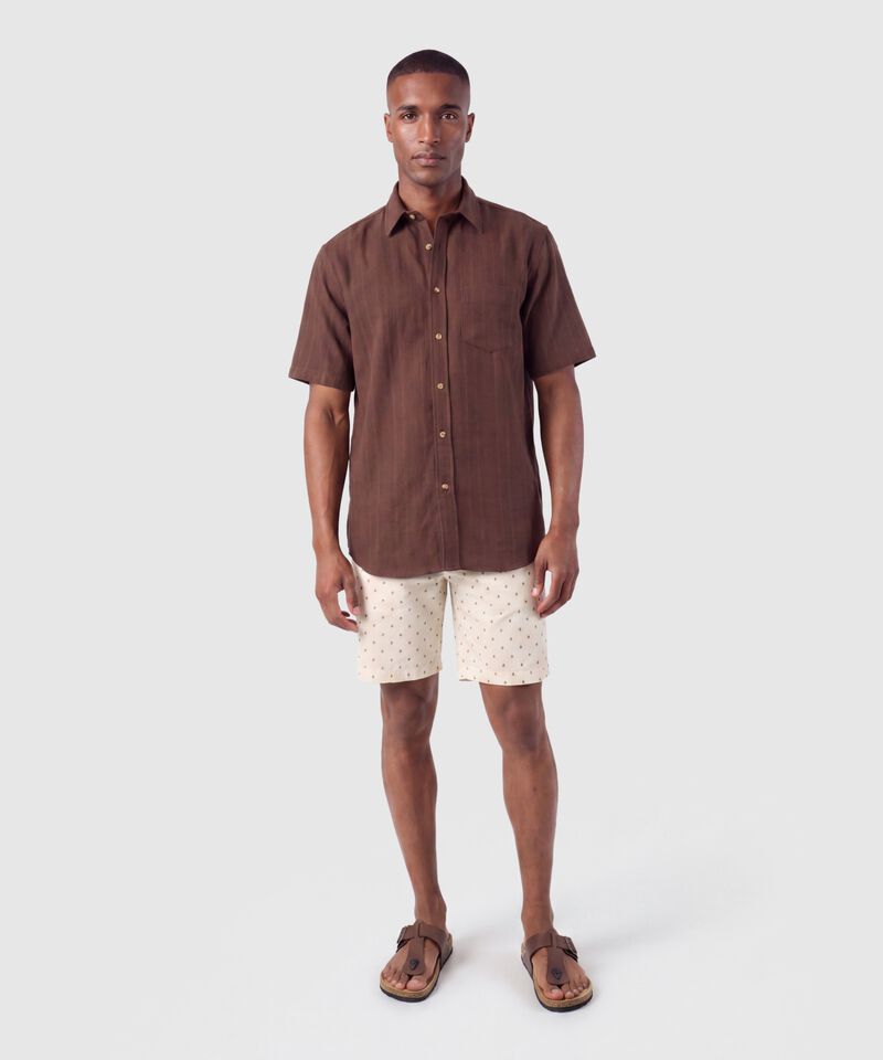 Camisa Manga Corta Texturizada Hombre