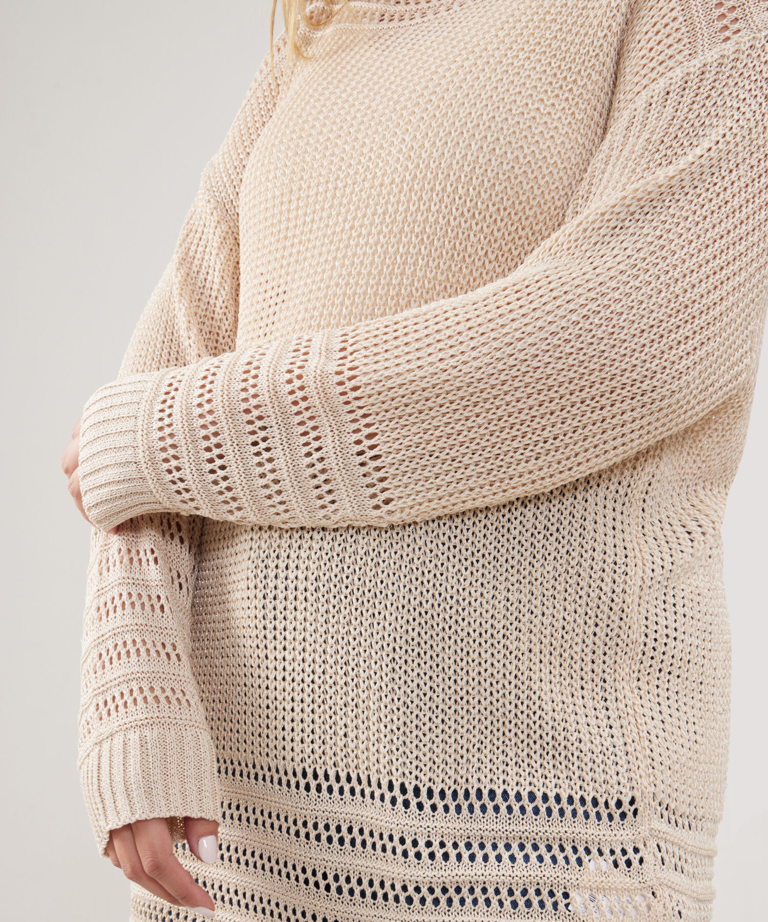 Saco Manga Larga Con Textura Escote Ojal
