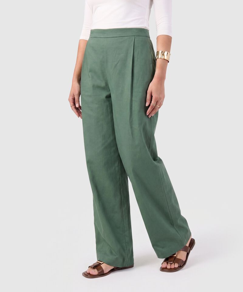 Pantal&oacute;n Amplio Mujer con Pliegues Frontales