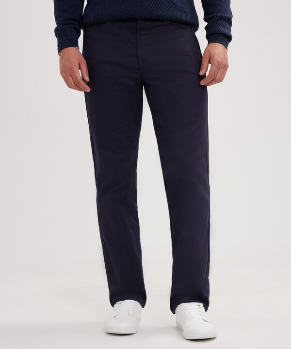 Pantalon Unicolor, 5 Bolsillos, Silueta Regular Fit image number null