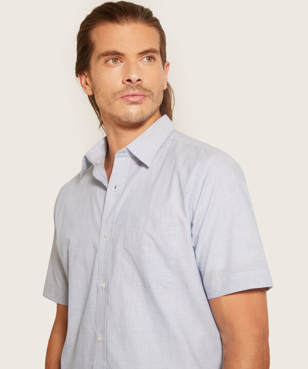 Camisa Manga Corta Y Con Bolsillo, Tela Con Textura
