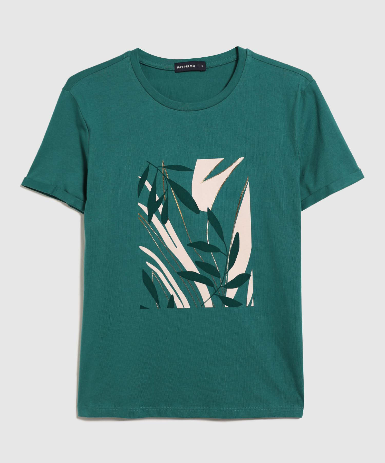 Camiseta Cuello Redondo, Manga Corta Con Screen, Fiesta En El Jardin Linea Moda