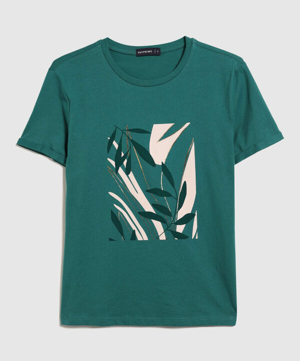 Camiseta Cuello Redondo, Manga Corta Con Screen, Fiesta En El Jardin Linea Moda