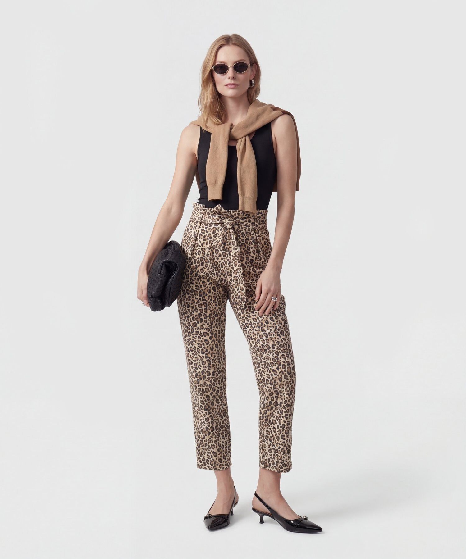 Pantal&oacute;n Paper Bag Con Cintur&oacute;n Para Mujer