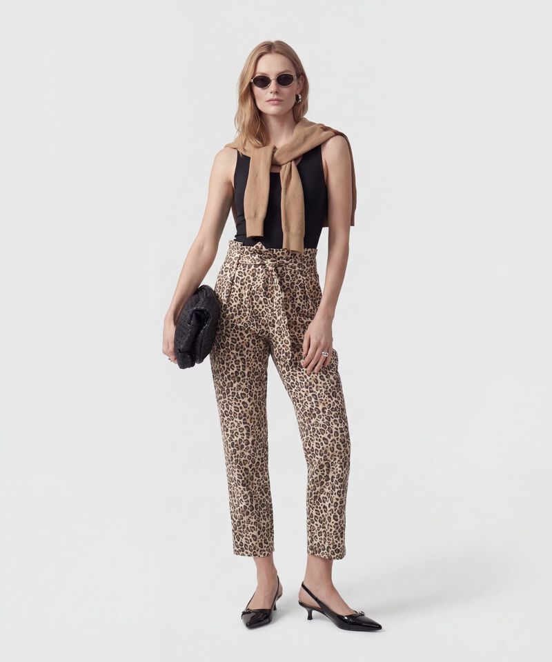 Pantal&oacute;n Paper Bag Con Cintur&oacute;n Para Mujer