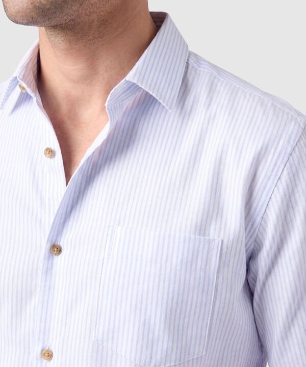 Camisa Hombre Manga Larga con Bolsillo