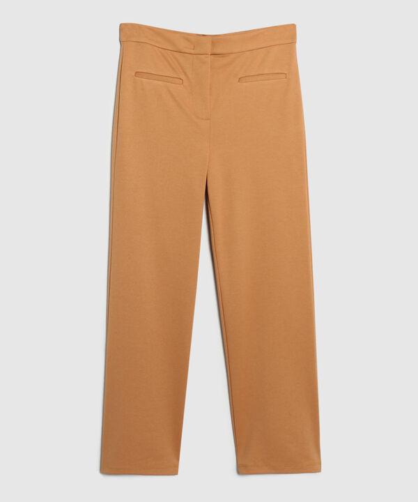 Leggins Unicolor, Tiro Alto, Bota Recta Con Simulación Bolsillos Ribete, Serena