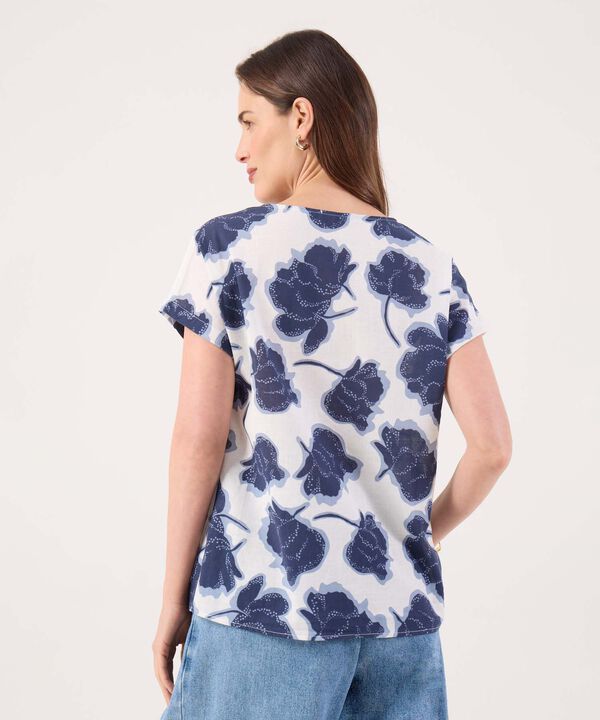 Blusa Estampada, Manga Corta Corrida