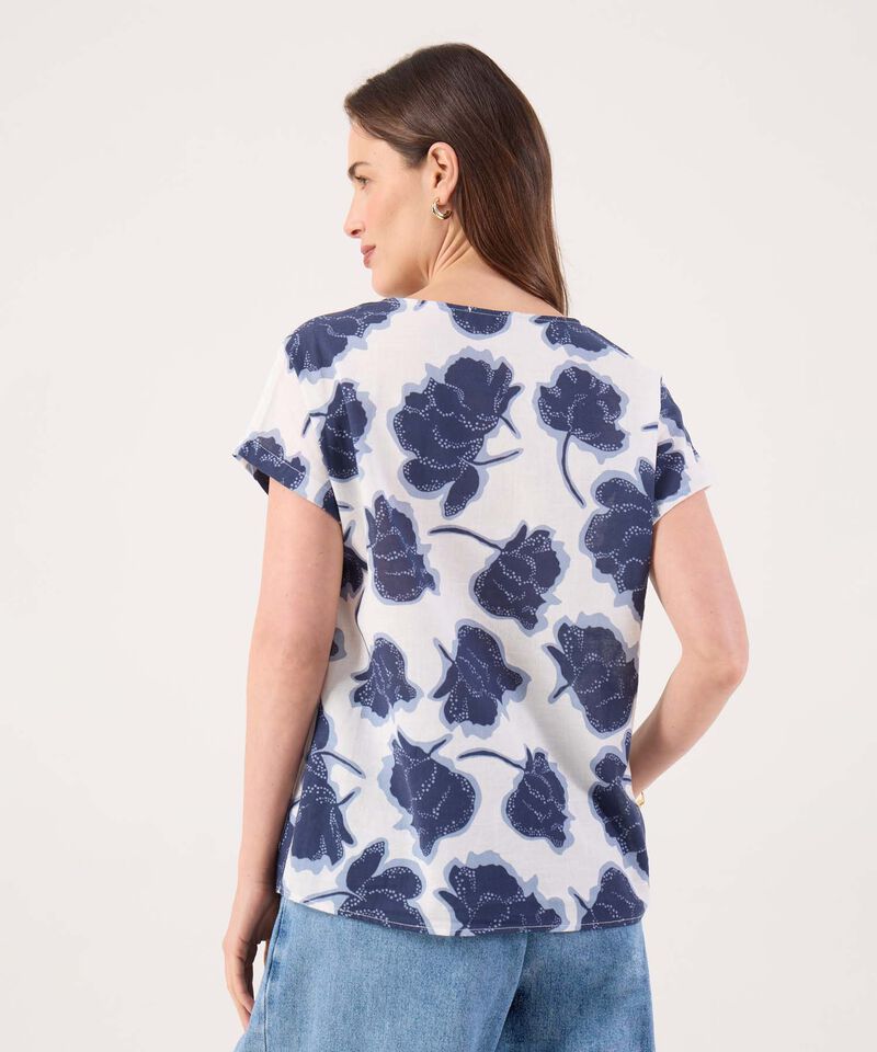 Blusa Estampada, Manga Corta Corrida