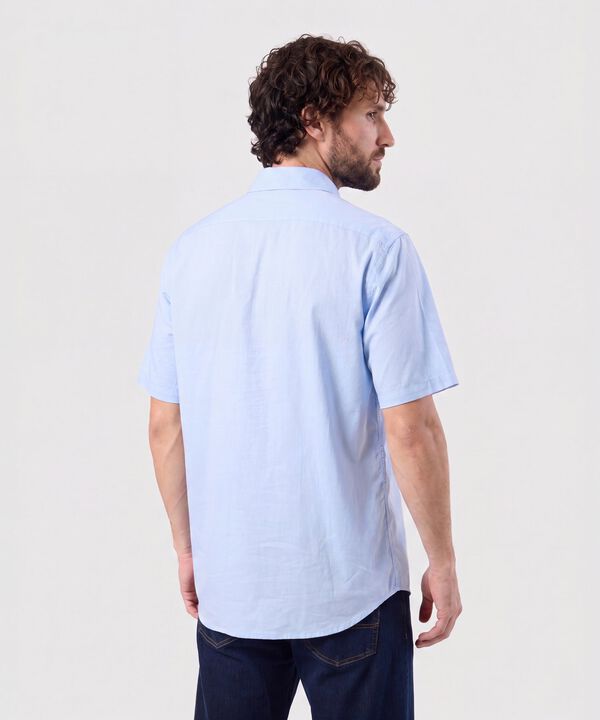 Camisa Manga Corta Unicolor Para Hombre