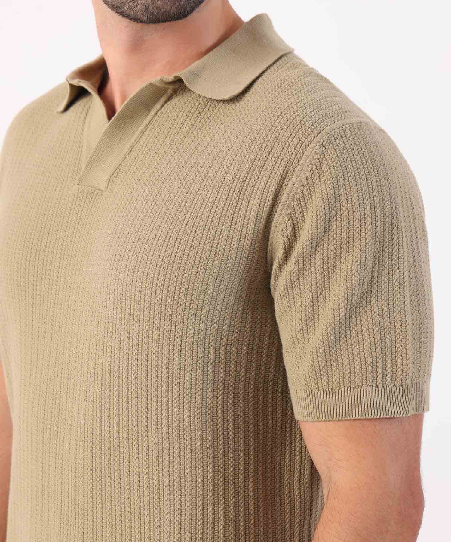 Polo Con Textura Unicolor 