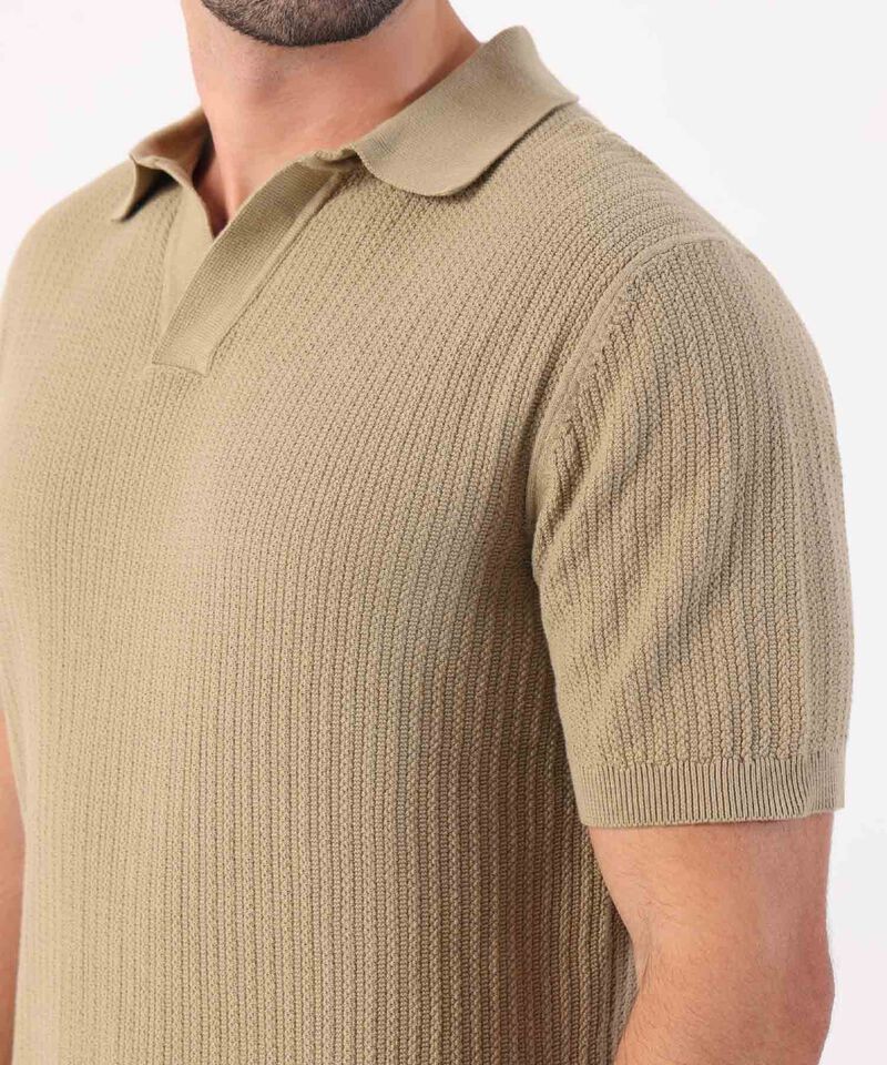 Polo Con Textura Unicolor 