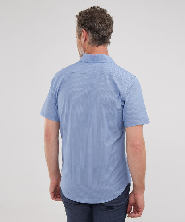 Camisa Estampada Manga Corta, Cuello Formal