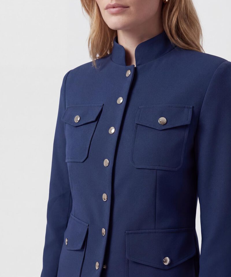 Chaqueta Tipo Militar Con Botones Para Mujer