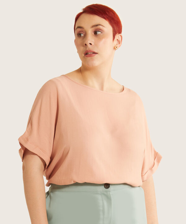 Blusa Unicolor Manga Corta Corrida Con Guardapolvo image number null