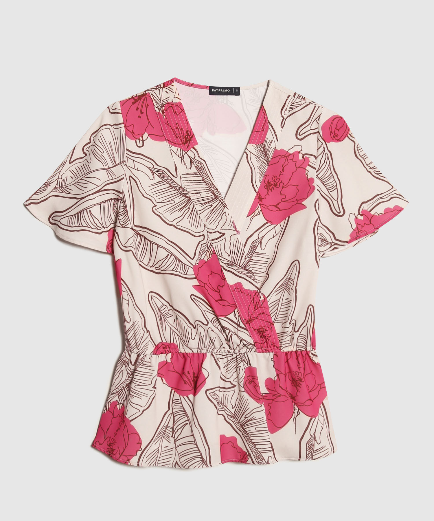Blusa Estampada, Con Multiagujas En Escote