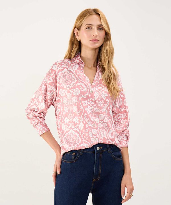 Camisa Satinada Estampada
