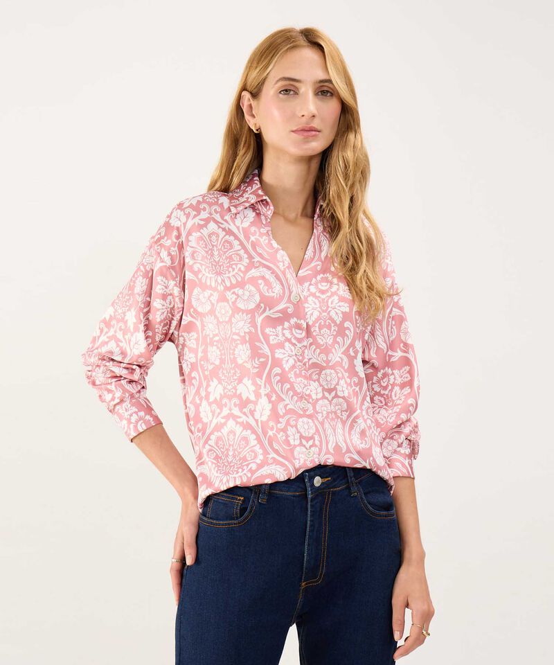 Camisa Satinada Estampada