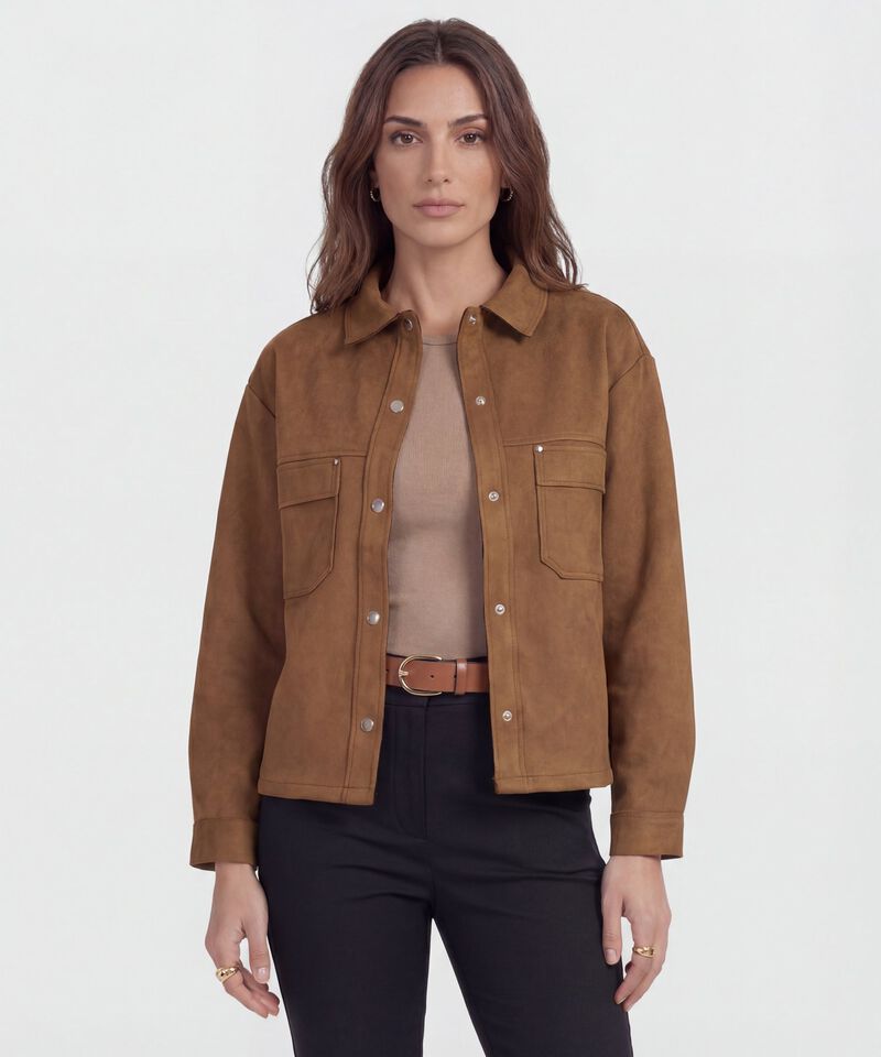 Chaqueta Unicolor Estilo Cargo para Mujer