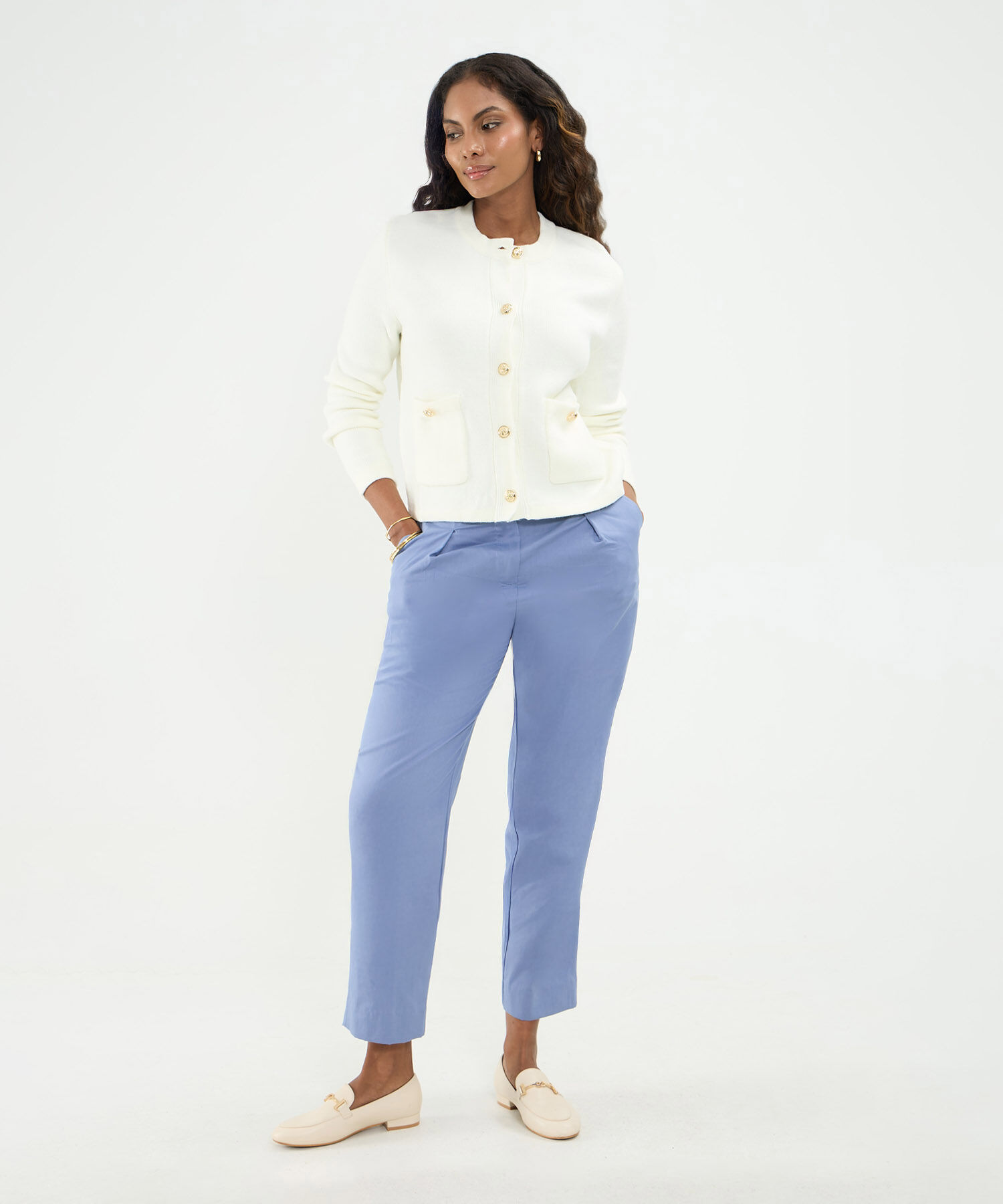 Pantalon Recto, Pretina Resortada En Posterior