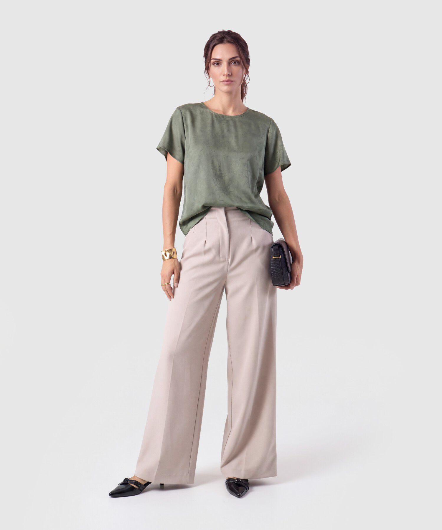 Blusa Cuello Redondo Para Mujer