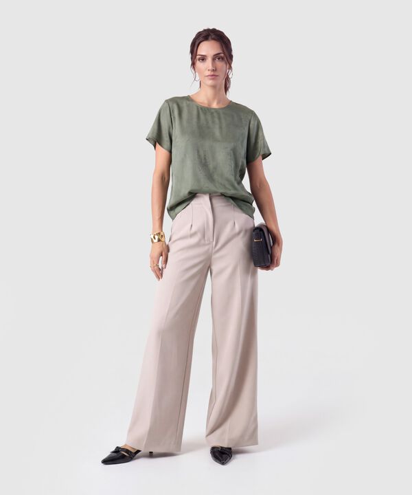Blusa Cuello Redondo Para Mujer