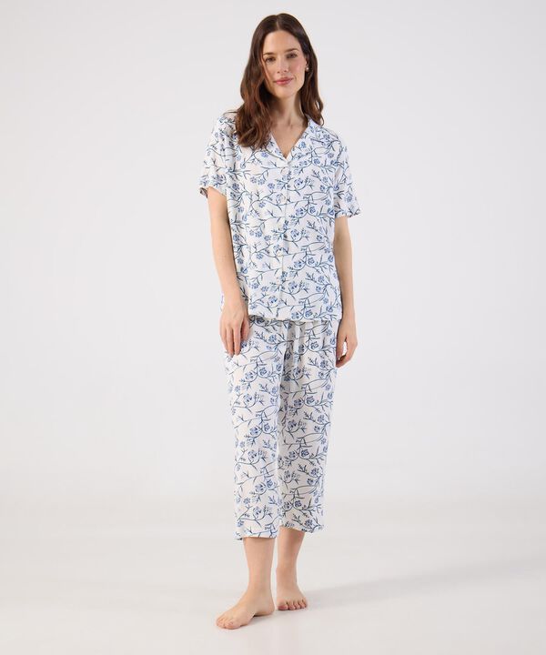 Pijama Corta Estampada Para Mujer image number null