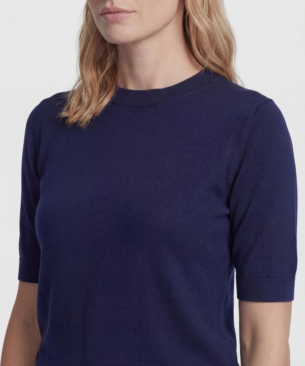 Camiseta Unicolor Manga Corta para Mujer