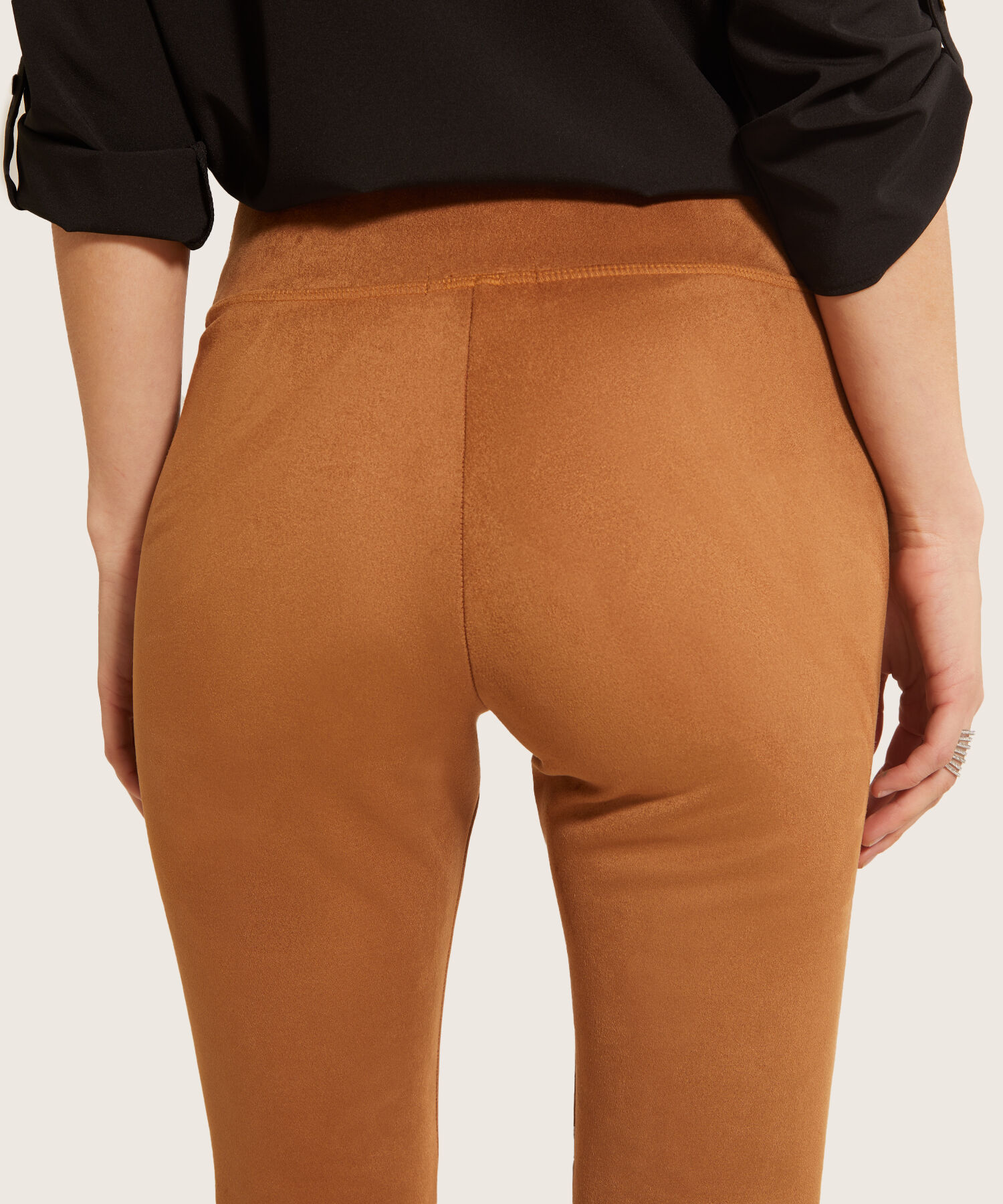 Leggings En Suede Tiro Alto