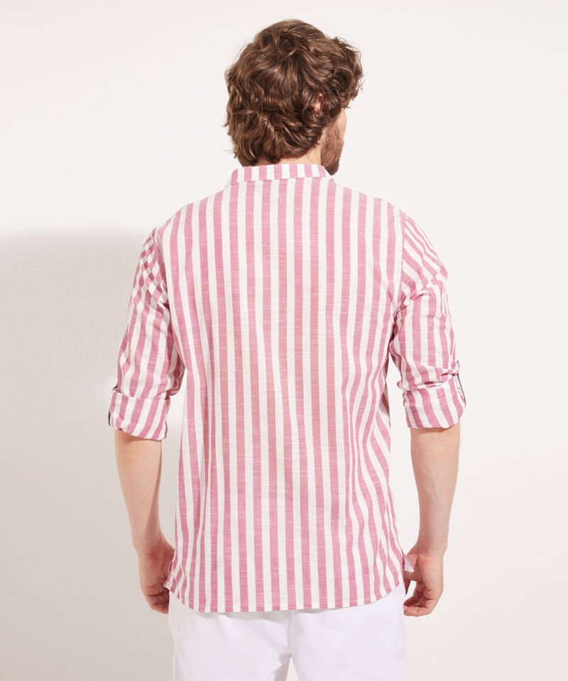 Camisa Manga Larga Cuello Mao Preteñido