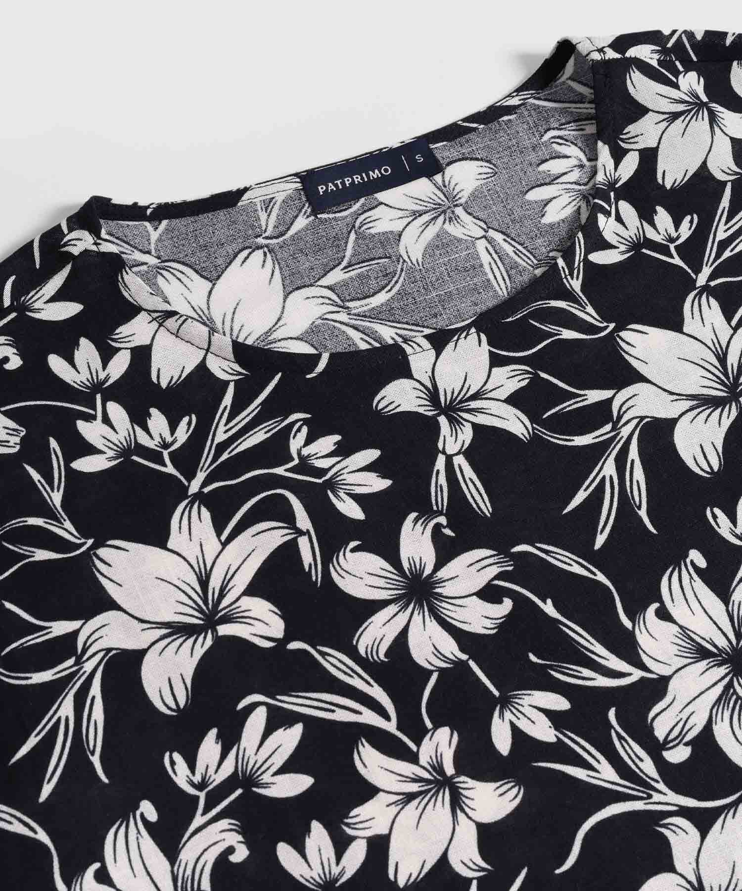 Blusa Estampada Cuello Redondo 