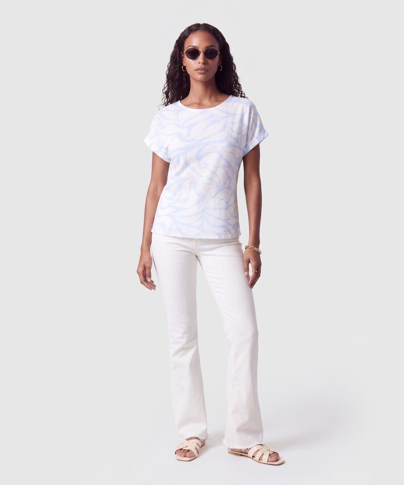 Blusa Manga Corta Dobladillo Para Mujer