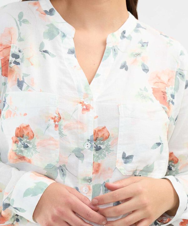 Blusa Estampada en Efecto Lino image number null