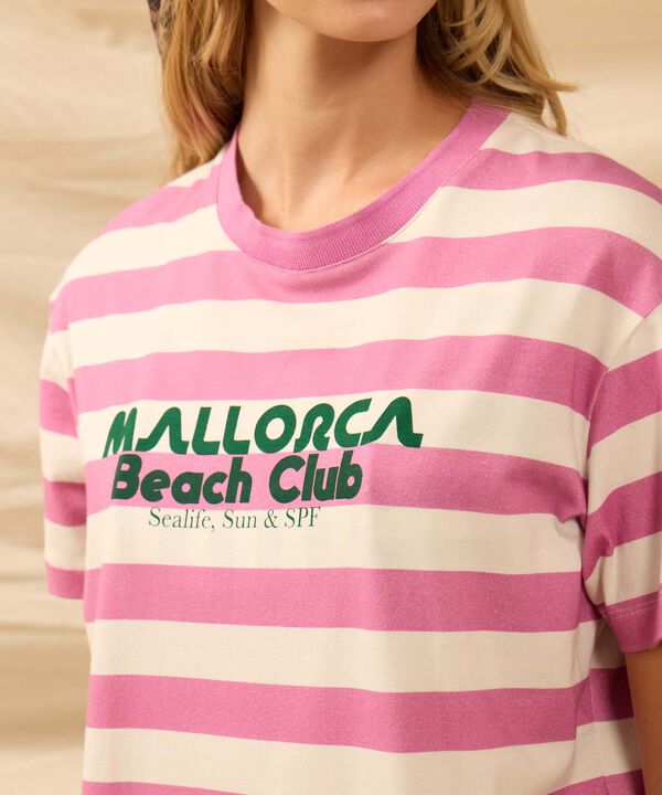 Camiseta Cuello Redondo De Hombro Ca&iacute;do Mujer