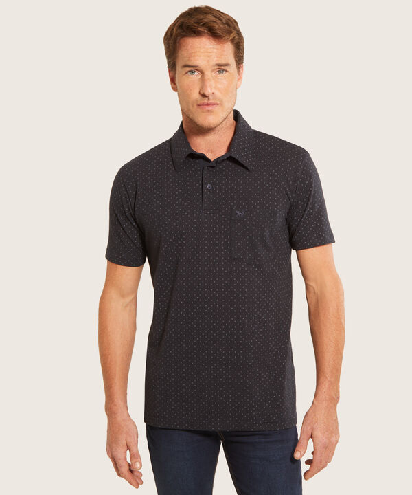 Polo Estampada Cuello Duro , Con Bolsillo
