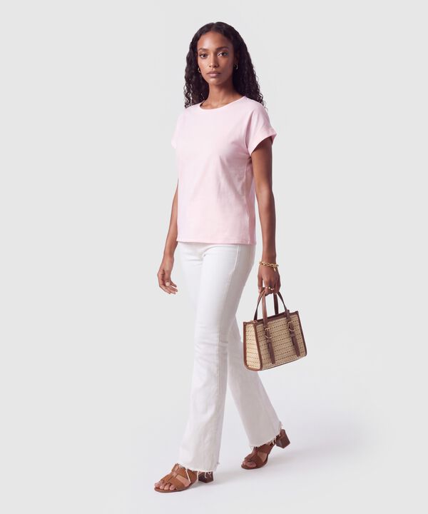 Blusa Manga Corta Dobladillo Para Mujer