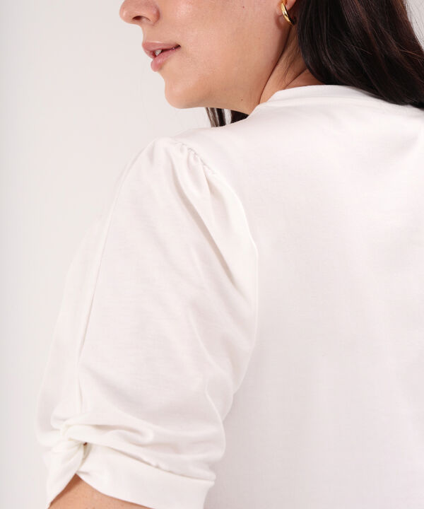 Camiseta Unicolor Con Screen Y Lentejuelas