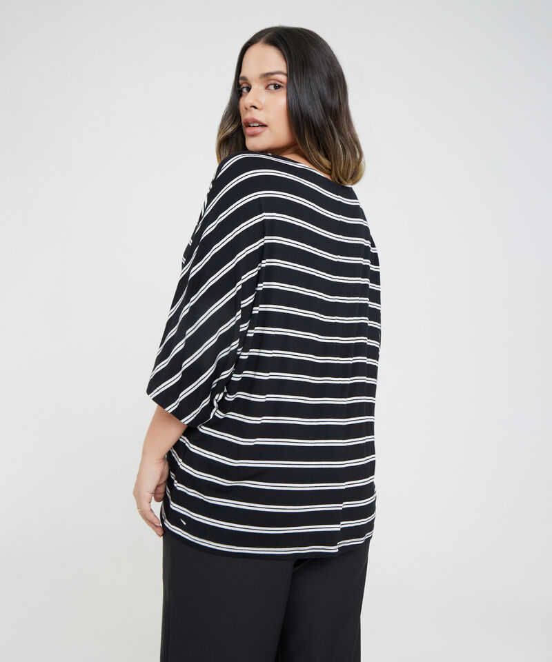 Camiseta a Rayas con Escote Redondo