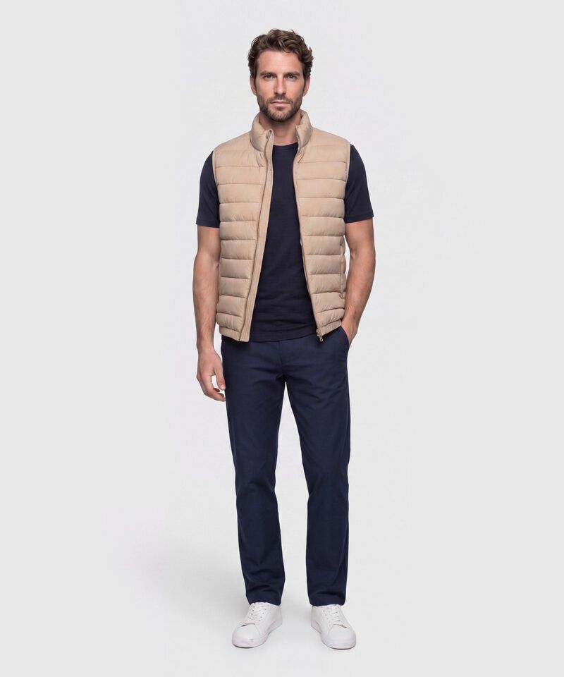 Chaleco Acolchado Cuello Alto Para Hombre