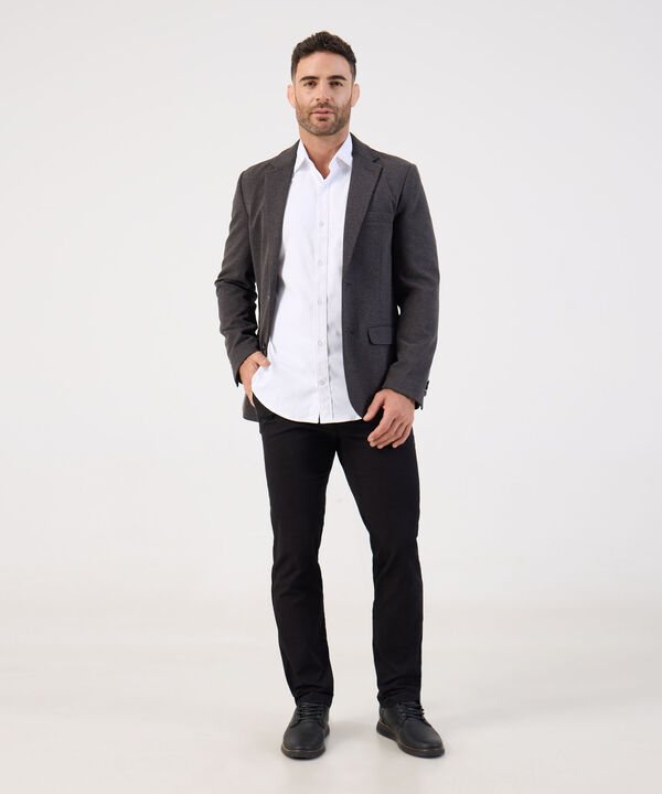 Camisa Formal De Manga Larga Con Bolsillo Para Hombre