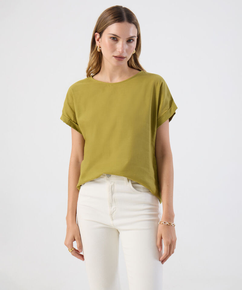 Blusa Casual De Manga Corta Para Mujer