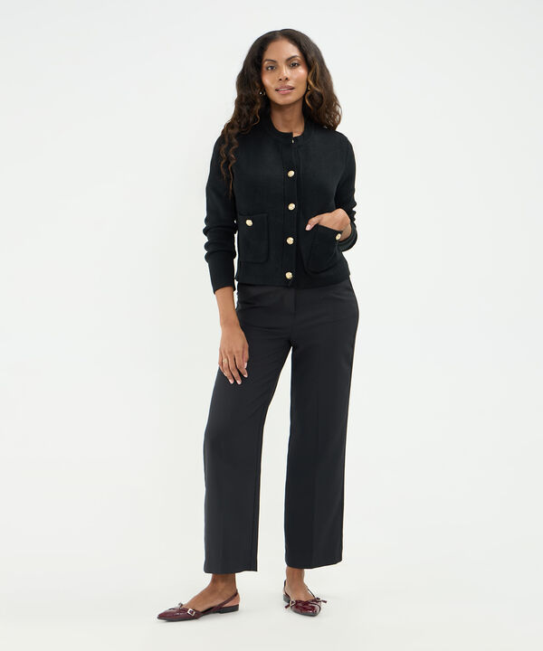 Saco Cardigan Con Botones Nauticos Para Mujer image number null