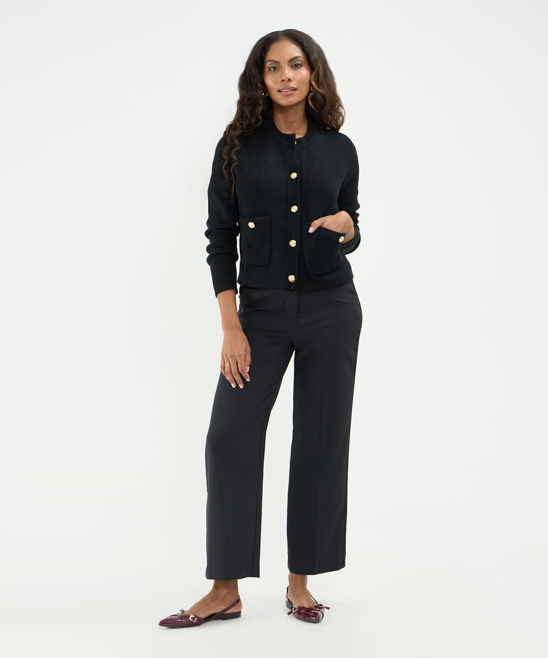 Saco Cardigan Con Botones Nauticos Para Mujer