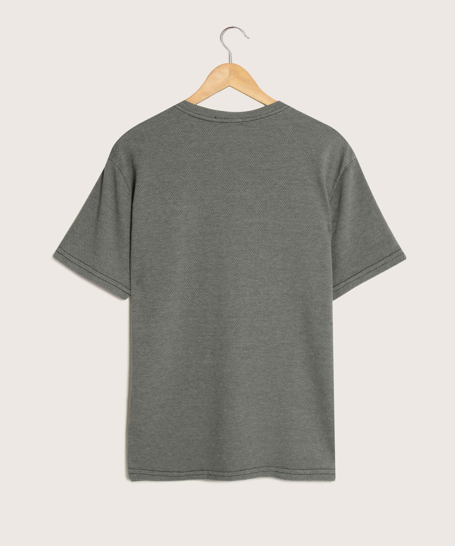 Camiseta Cuello Redondo  Bolsillo Ribete