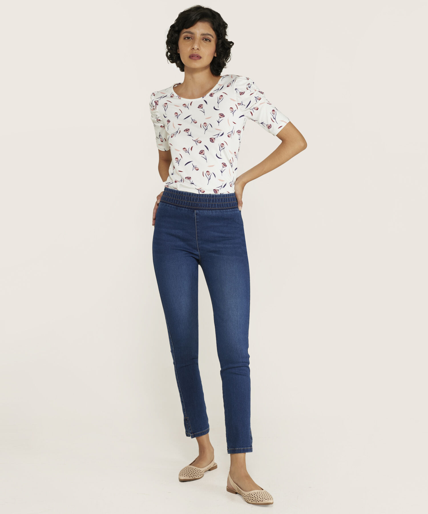 Jegging Tiro Alto Tono Oscuro